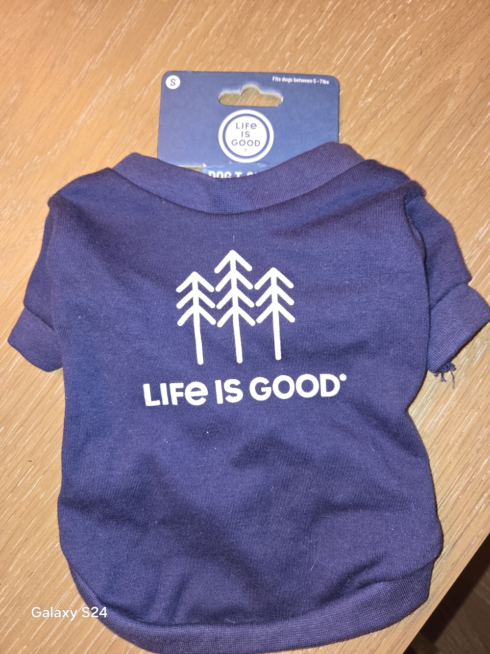 Life Is Good Navy Blue Dog Tee with White Tree Graphic Sz S 5-7 Lbs New